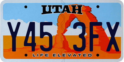 UT license plate Y453FX