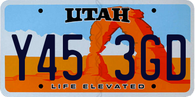 UT license plate Y453GD