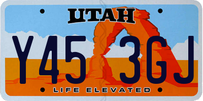 UT license plate Y453GJ