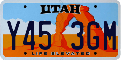 UT license plate Y453GM