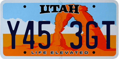 UT license plate Y453GT
