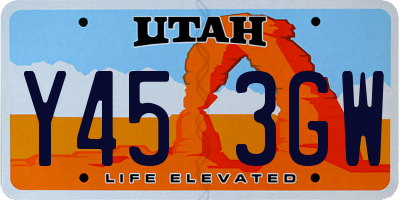 UT license plate Y453GW