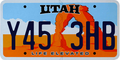 UT license plate Y453HB