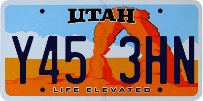 UT license plate Y453HN