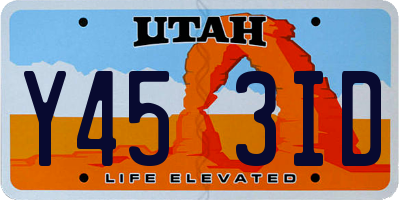 UT license plate Y453ID