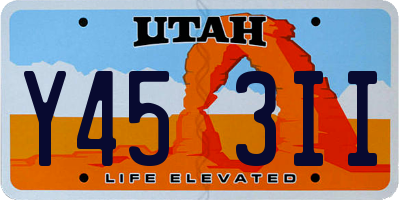UT license plate Y453II