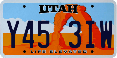 UT license plate Y453IW