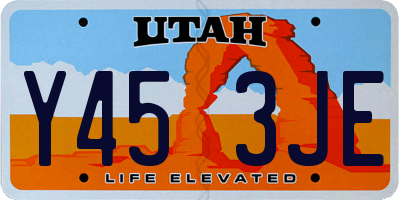UT license plate Y453JE