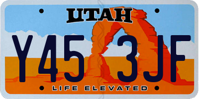 UT license plate Y453JF