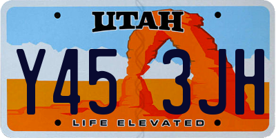 UT license plate Y453JH
