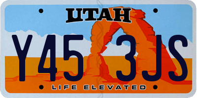 UT license plate Y453JS