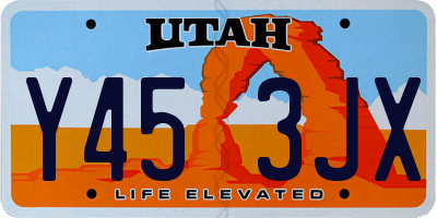 UT license plate Y453JX