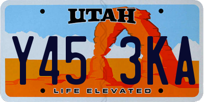 UT license plate Y453KA