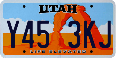 UT license plate Y453KJ