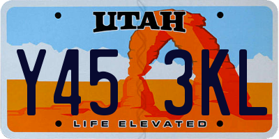 UT license plate Y453KL