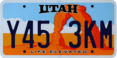 UT license plate Y453KM