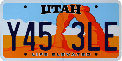 UT license plate Y453LE