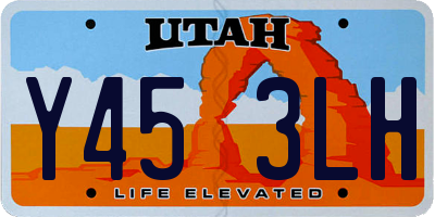 UT license plate Y453LH