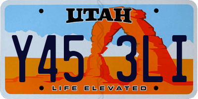 UT license plate Y453LI