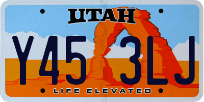 UT license plate Y453LJ