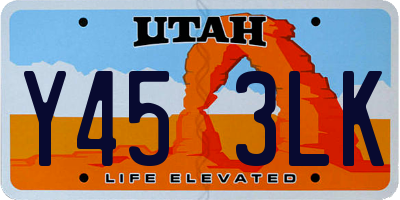 UT license plate Y453LK