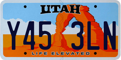UT license plate Y453LN