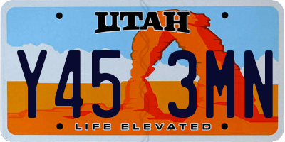 UT license plate Y453MN