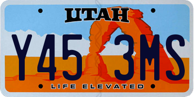 UT license plate Y453MS