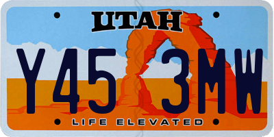 UT license plate Y453MW
