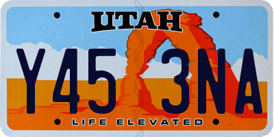 UT license plate Y453NA