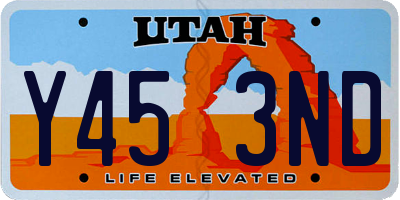 UT license plate Y453ND