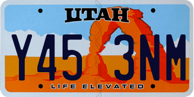 UT license plate Y453NM