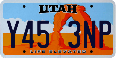 UT license plate Y453NP