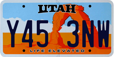 UT license plate Y453NW