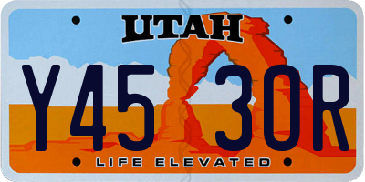 UT license plate Y453OR