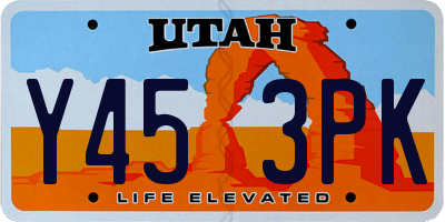 UT license plate Y453PK