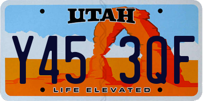 UT license plate Y453QF
