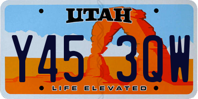 UT license plate Y453QW