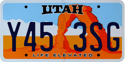 UT license plate Y453SG