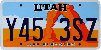 UT license plate Y453SZ