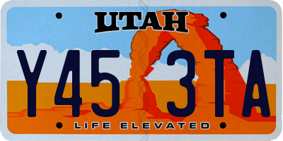 UT license plate Y453TA