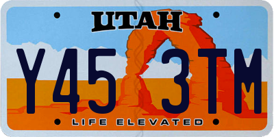 UT license plate Y453TM