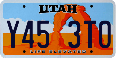 UT license plate Y453TO