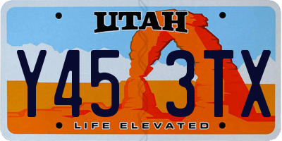UT license plate Y453TX
