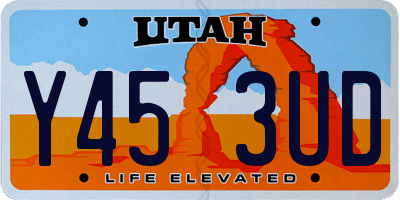 UT license plate Y453UD