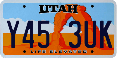 UT license plate Y453UK