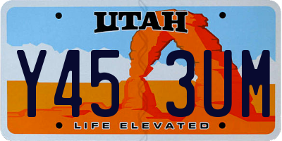 UT license plate Y453UM