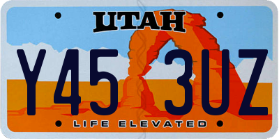 UT license plate Y453UZ