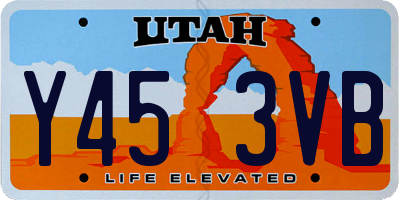 UT license plate Y453VB