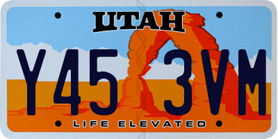 UT license plate Y453VM